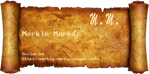 Merkle Markó névjegykártya